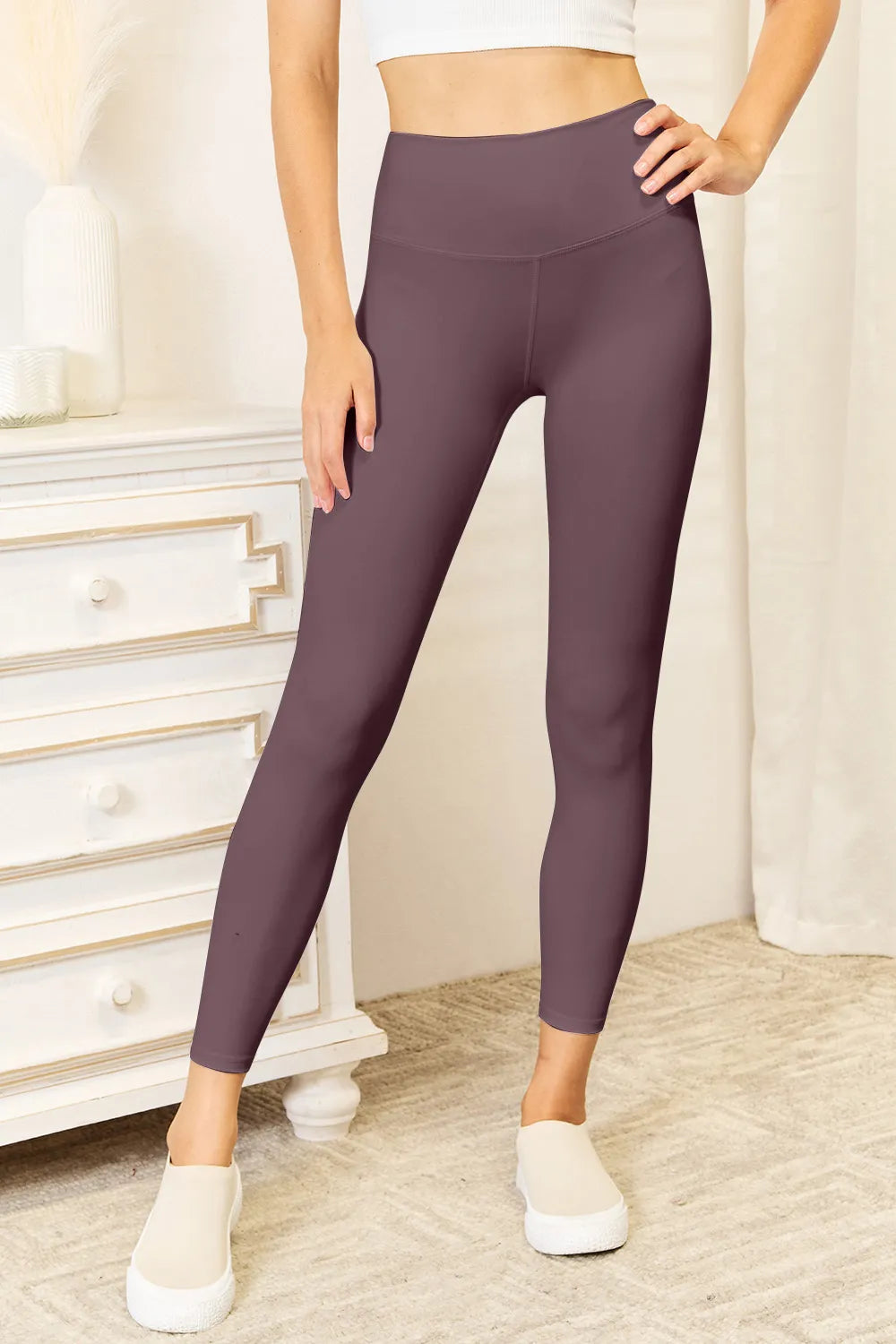 Double Take Wide Waistband Sports Leggings - Tigbul's Variety Fashion Shop