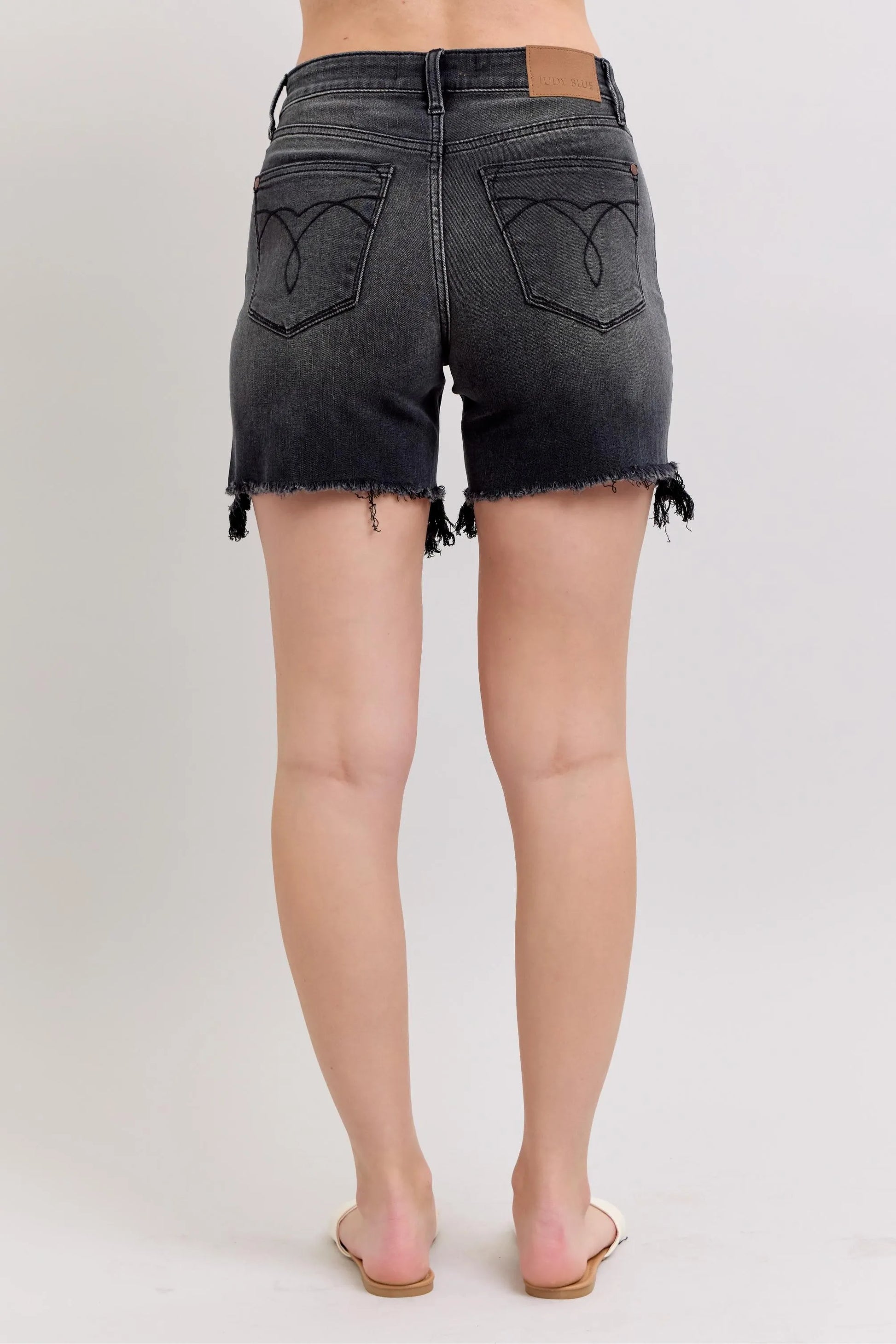 Judy Blue Full Size Long Cut Off 2 Button Dad Denim Shorts Plus Size - Tigbul's Variety Fashion Shop