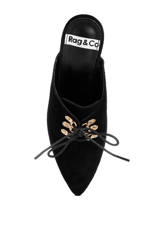 Miladi Suede Stiletto Mules - Tigbul's Variety Fashion Shop