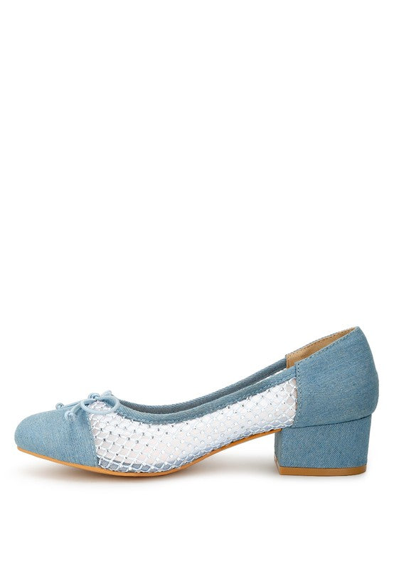 Orami Rhinestone Detail Denim Ballerinas - Tigbul's Variety Fashion Shop