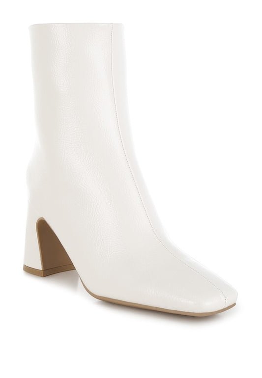 Kostaka Patent Square Toe Ankle Boots - Tigbul's Variety Fashion Shop