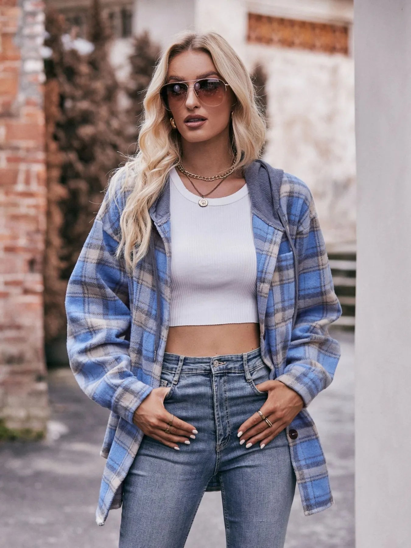 Oversized Plaid Button Up Shacket - Tigbul's Variety Fashion Shop