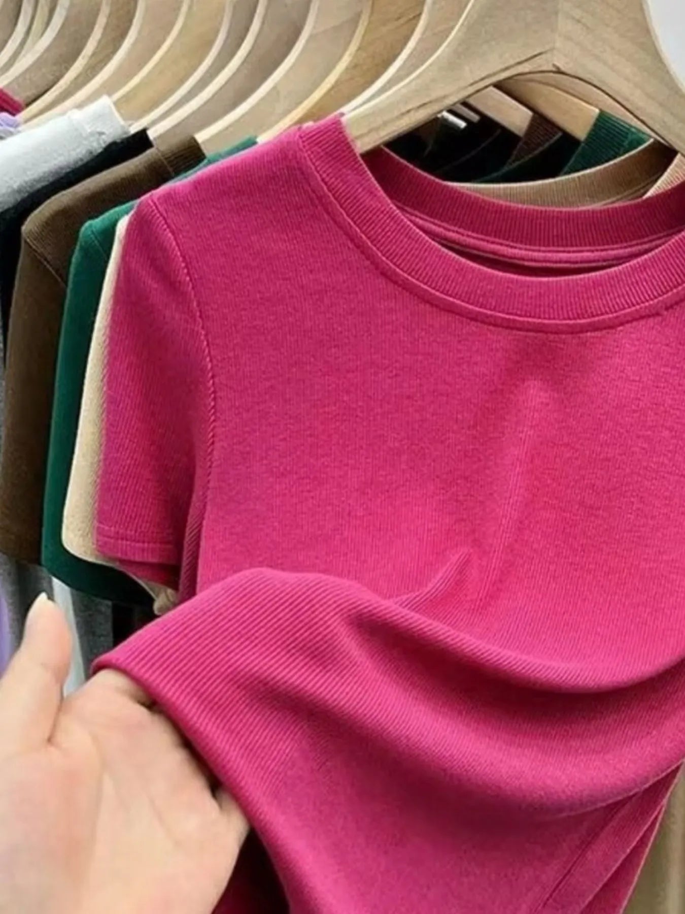 Crew Neck Short Sleeve T-Shirt - Tigbul's Variety Fashion Shop