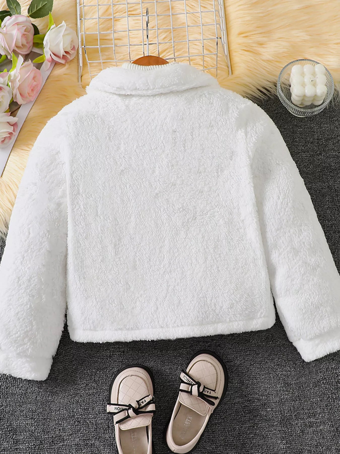 Children's Cozy Faux Shearling Button-Up Outerwear - Tigbuls