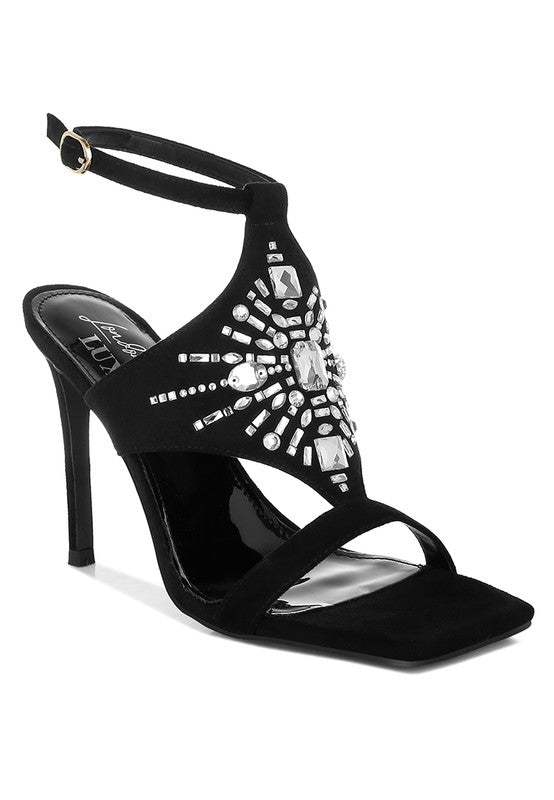 Warda Jeweled Shiny Stiletto Heels - Tigbul's Variety Fashion Shop