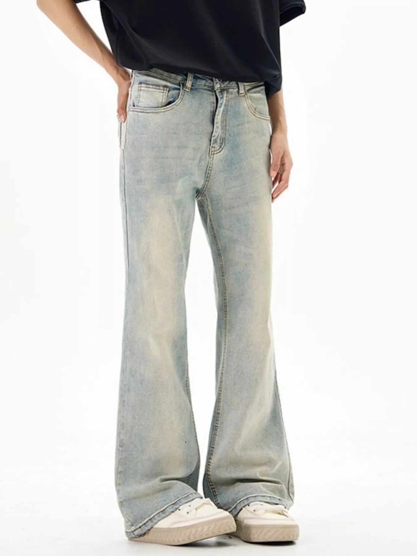 Men's Wash Flare Jeans - Tigbul's Variety Fashion Shop