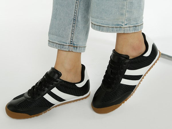 Blaster Casual Striped Lace-Up Sneakers - Tigbul's Variety Fashion Shop