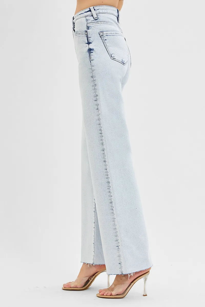 RISEN Full Size High Rise Wide Leg Jeans Plus Size - Tigbul's Variety Fashion Shop