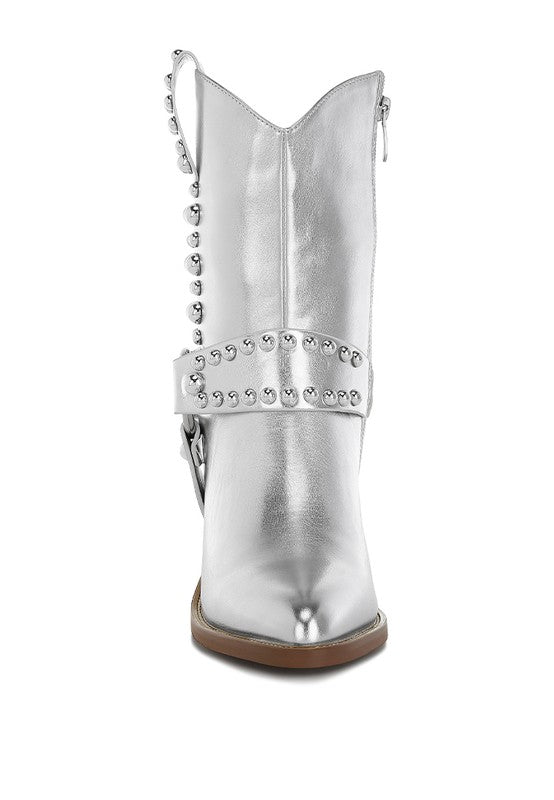 Altair Studded Harness Detail Boots - Tigbul's Variety Fashion Shop