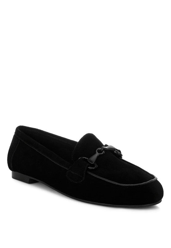 Awen Monochromatic Horsebit Real Suede Loafers - Tigbul's Variety Fashion Shop