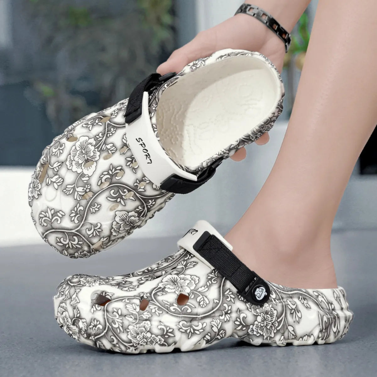 Men's Floral Pattern Comfort Sandals - Tigbul's Variety Fashion Shop