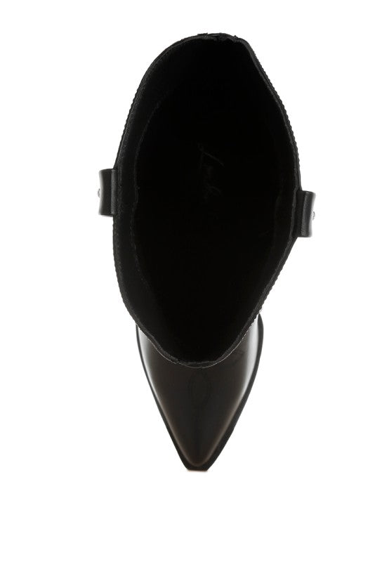 Dockery Studs Embellished Cowboy Boots - Tigbul's Variety Fashion Shop