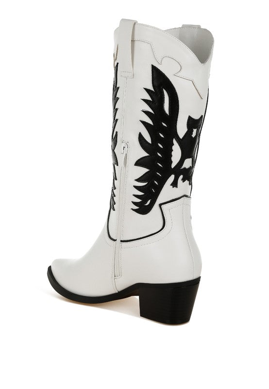 Thistle Winged Patchwork Cowboy Boots - Tigbul's Variety Fashion Shop