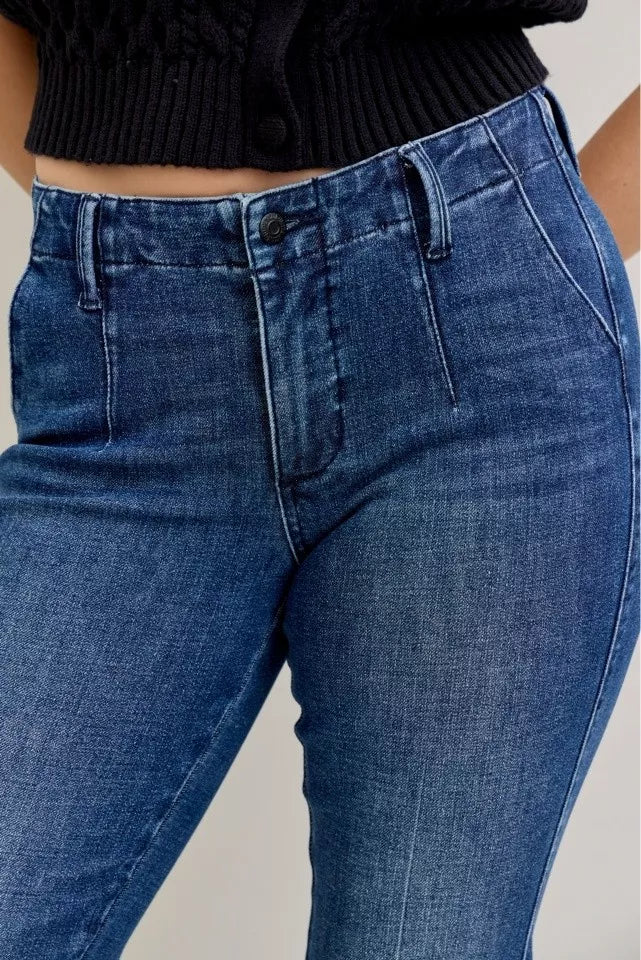 Judy Blue Full Size Mid Rise Bootcut Jeans with Welt Pockets Plus Size - Tigbul's Variety Fashion Shop