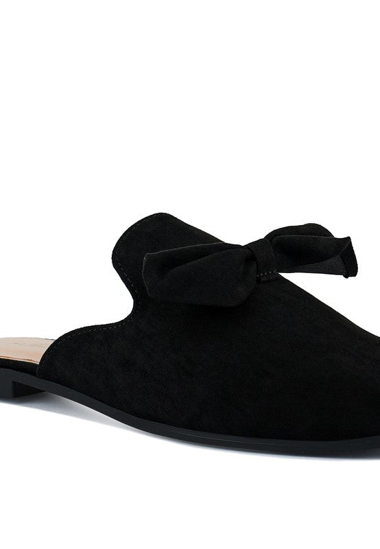 Casual Walking Mules Flats with Bow - Tigbul's Variety Fashion Shop