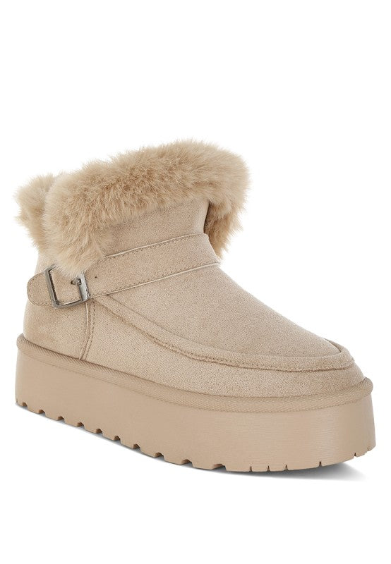 Linka Pin Buckle Detail Snow Boots - Tigbul's Variety Fashion Shop
