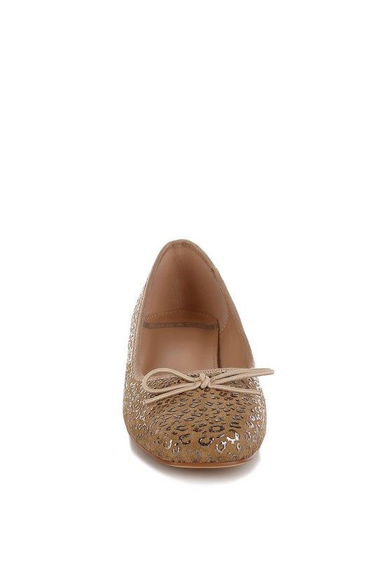 Ningen Leopard Print Block Heel Ballerinas - Tigbul's Variety Fashion Shop