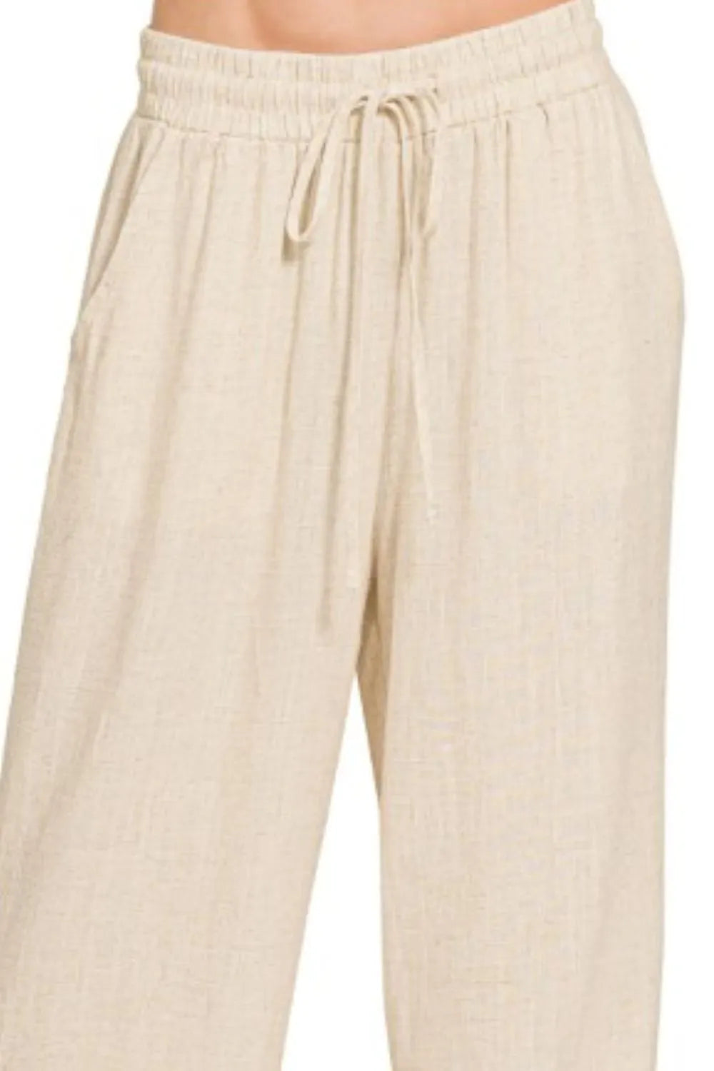 Zenana Linen Drawstring Pants - Tigbul's Variety Fashion Shop