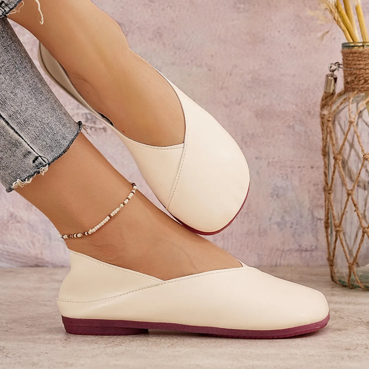 Round Toe Flats Slip-Ons - Tigbul's Variety Fashion Shop