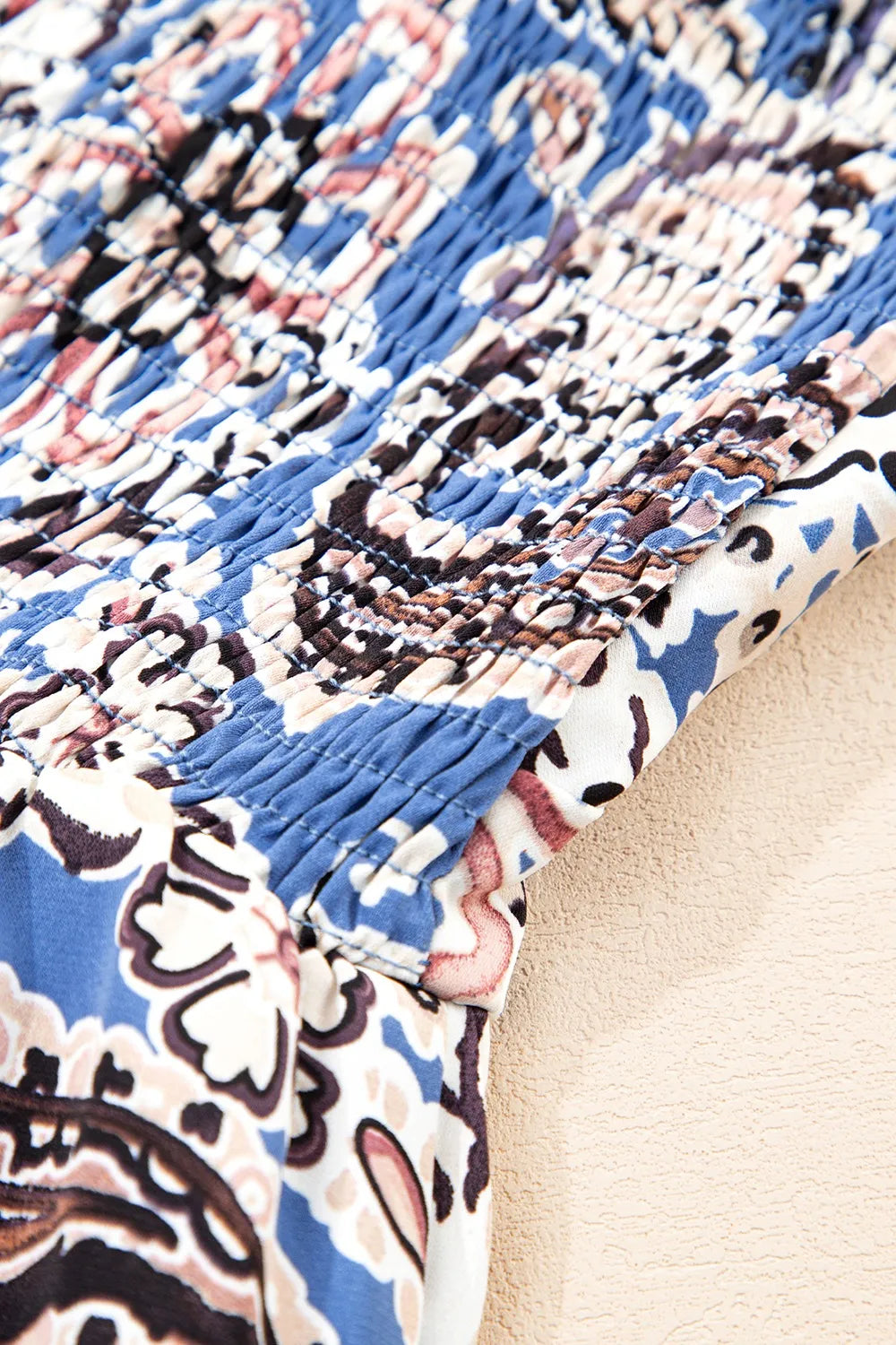 Paisley Print Twist Detail Smocked Back Spaghetti Straps Dress - Tigbul's Variety Fashion Shop