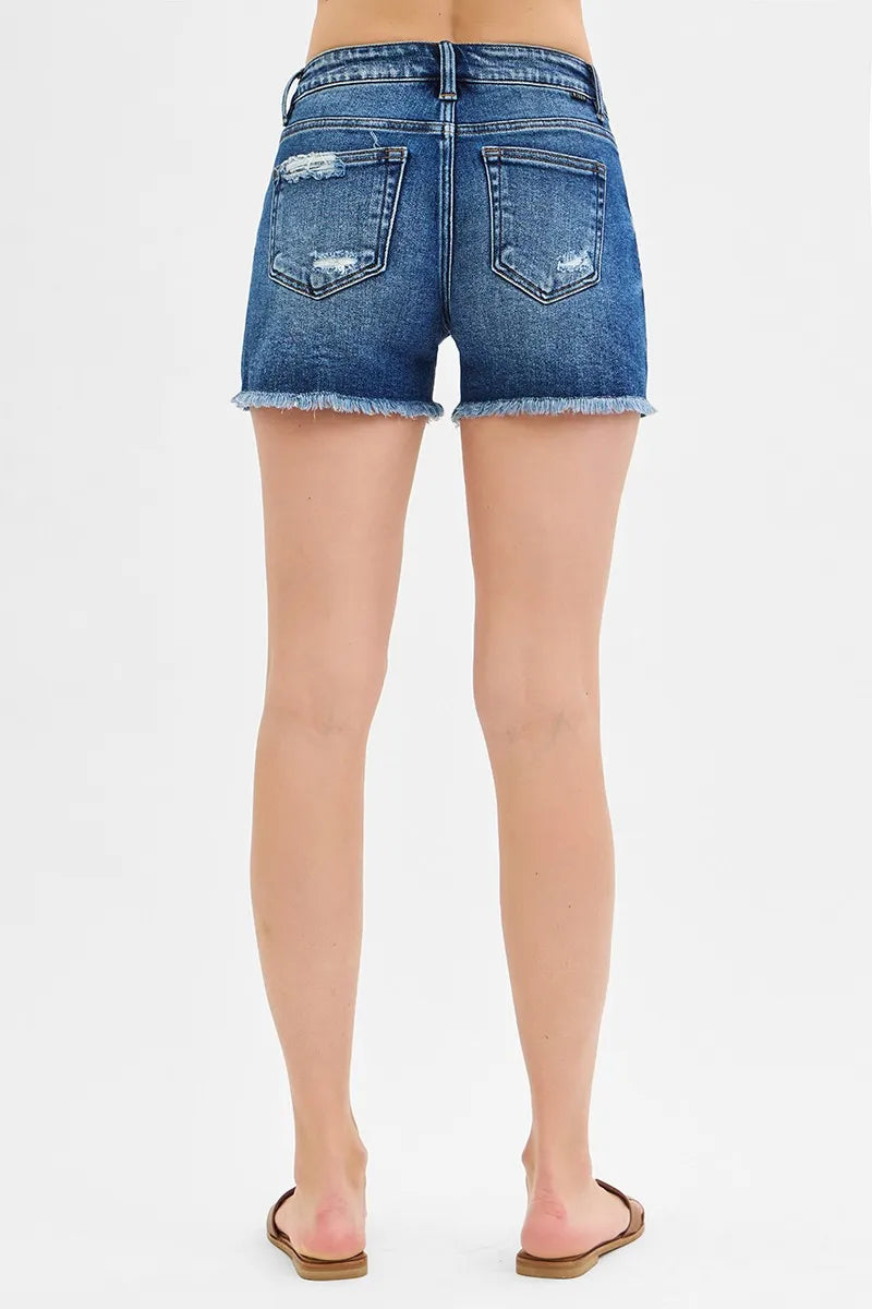 RISEN Low Rise Distressed Denim Shorts - Tigbul's Variety Fashion Shop