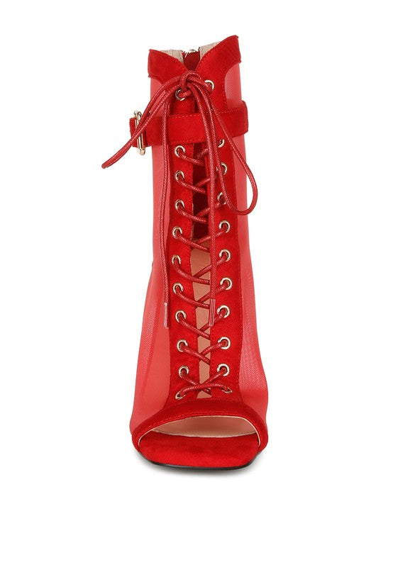 Cabernet Mesh & Microfiber Stiletto Boots - Tigbul's Variety Fashion Shop