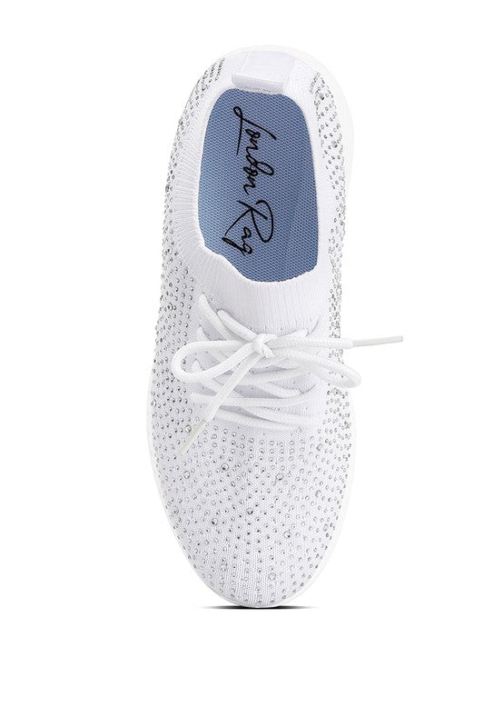 Elizha Stud Embellished Lace Up Sneakers - Tigbul's Variety Fashion Shop