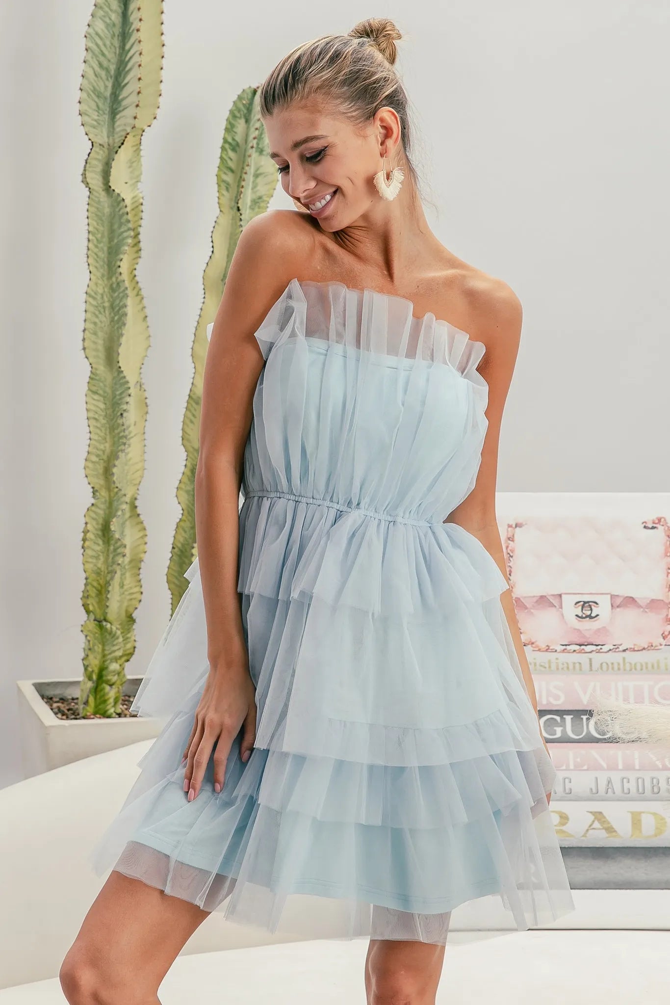 BiBi Sleeveless Layered Organza Dress - Tigbul's Variety Fashion Shop
