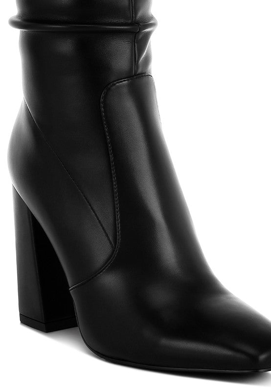 Yanir Slouchy Shaft 4" Heel Knee-High Boots - Tigbul's Variety Fashion Shop