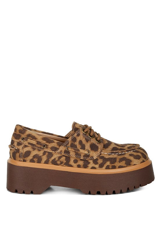 Onglur Leopard Print Suede Oxford Loafers - Tigbul's Variety Fashion Shop