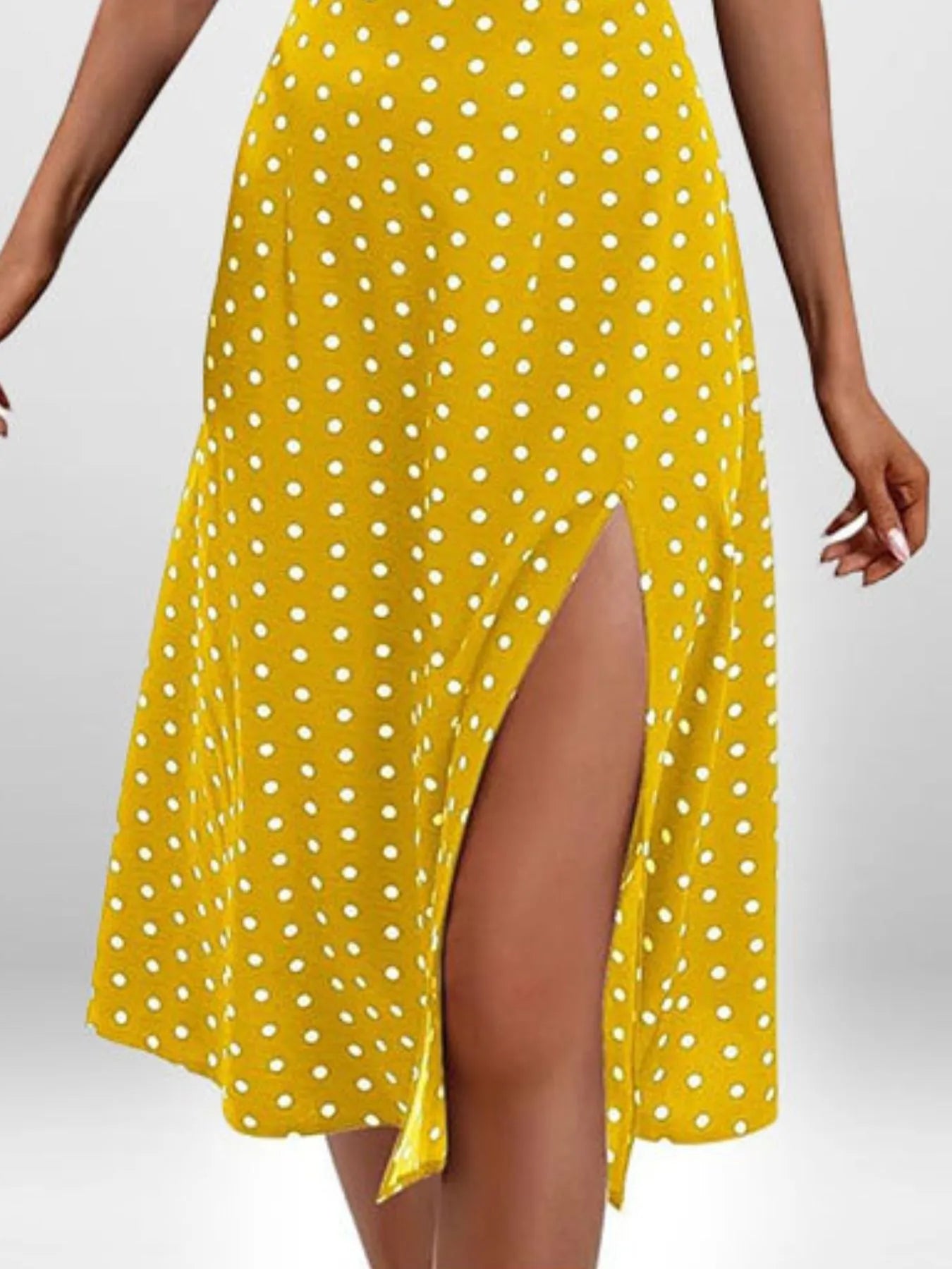 Full Size Slit Printed Cami Midi Dress Plus Size - Tigbul's Variety Fashion Shop