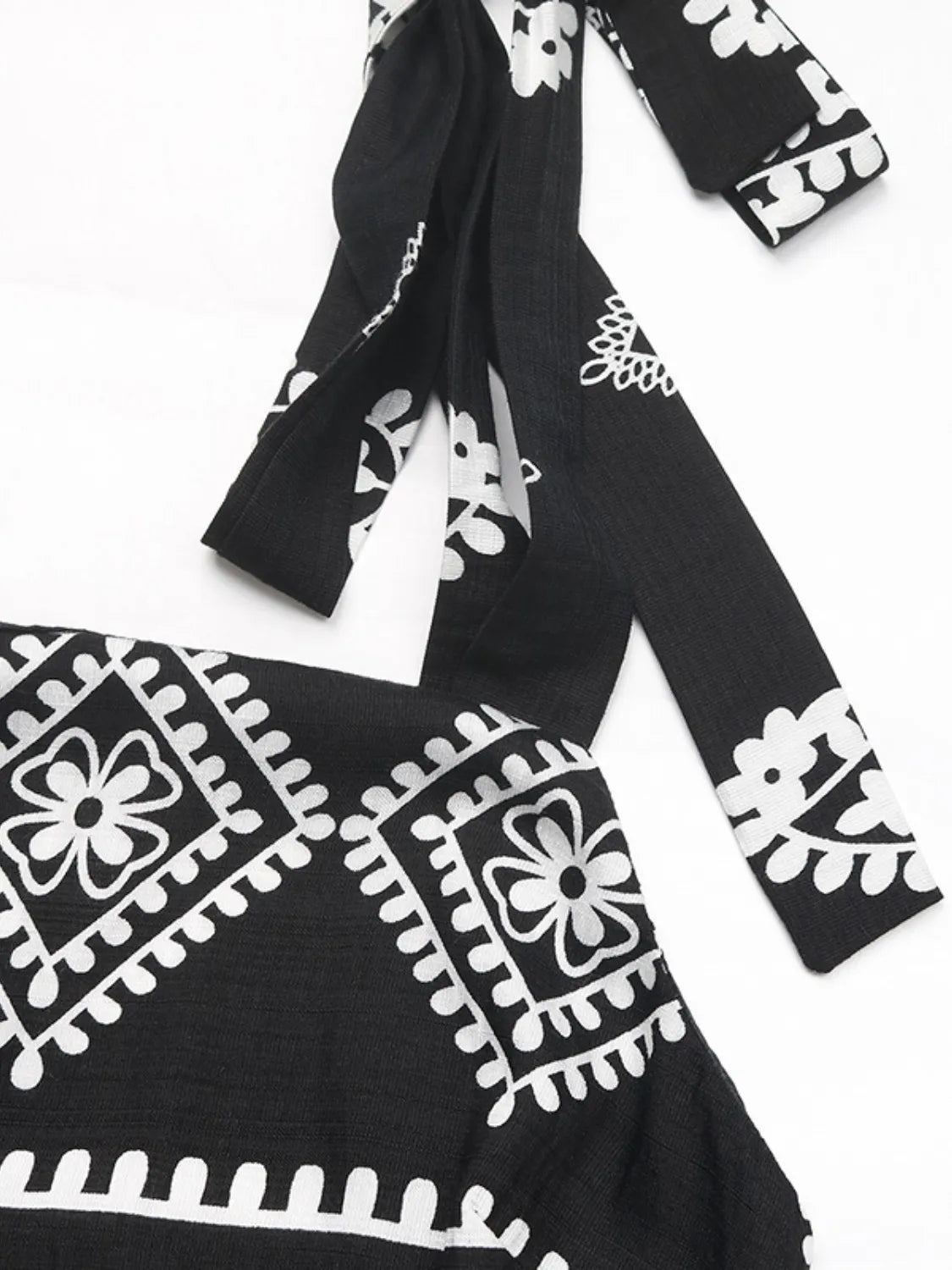 Black Printed Square Neck Maxi Cami Dress - Tigbul's Variety Fashion Shop