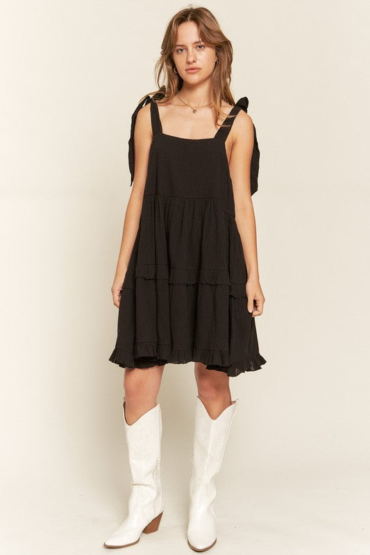 Square neck ruffle dress - Tigbul's Variety Fashion Shop