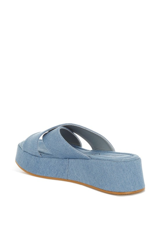 Karbi Denim Flatform Slip Ons - Tigbul's Variety Fashion Shop