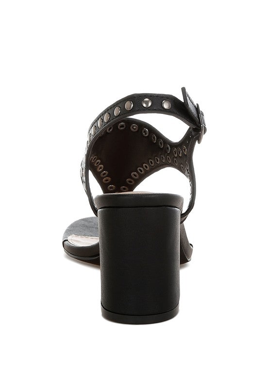 Nerina Studded Genuine Leather Sandals - Tigbul's Variety Fashion Shop