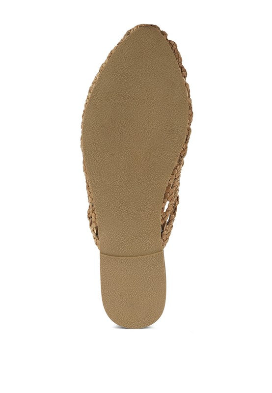 Wendigo Woven Real Leather Mules - Tigbul's Variety Fashion Shop