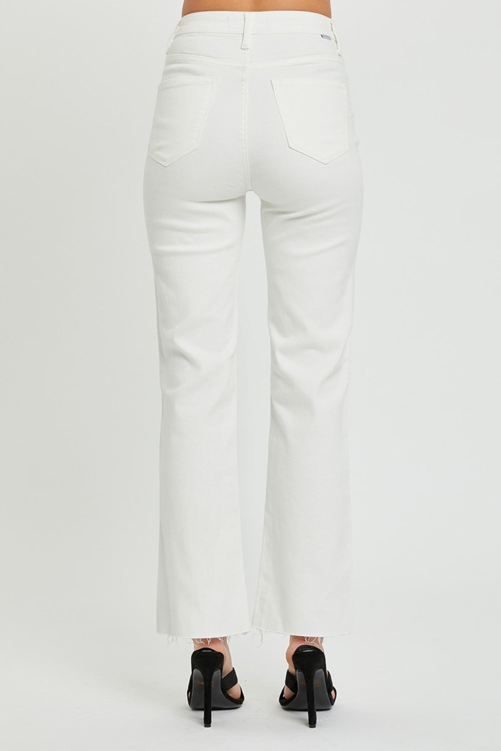 Size 1XL White High Rise Tummy Control Straight Jeans - Tigbul's Variety Fashion Shop