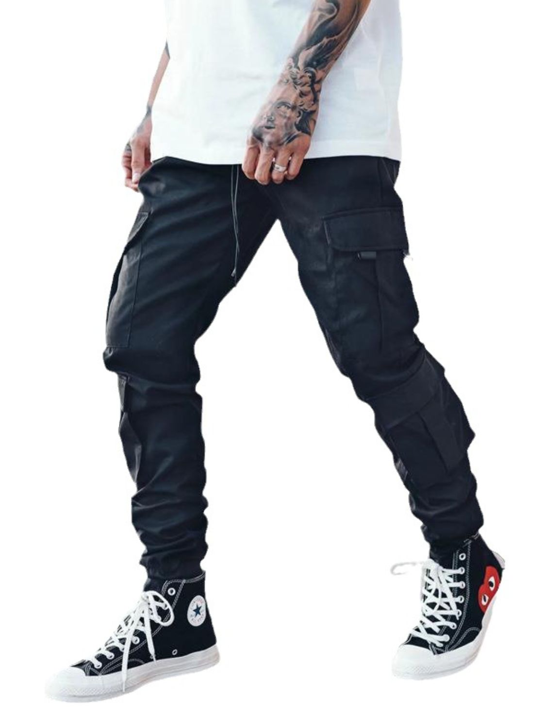 Men's Drawstring Pants with Cargo Pockets - Tigbul's Variety Fashion Shop