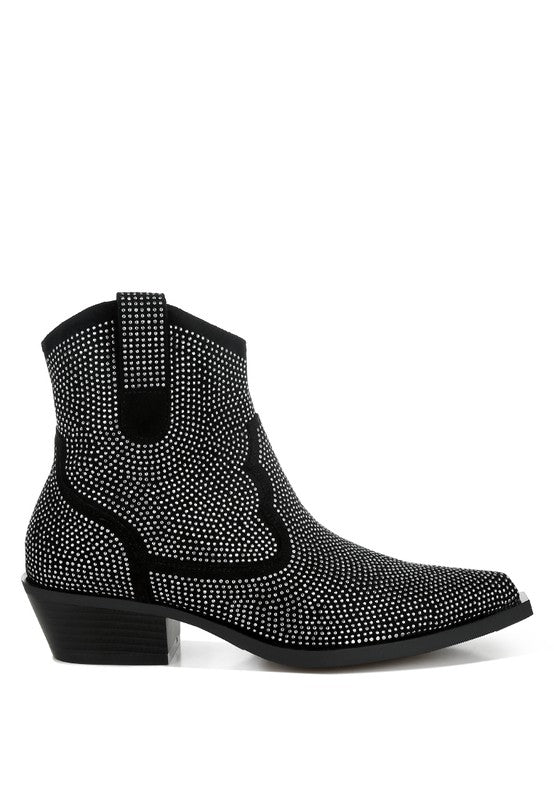 Costello Rhinestones Embellished Cowboy Boots - Tigbul's Variety Fashion Shop