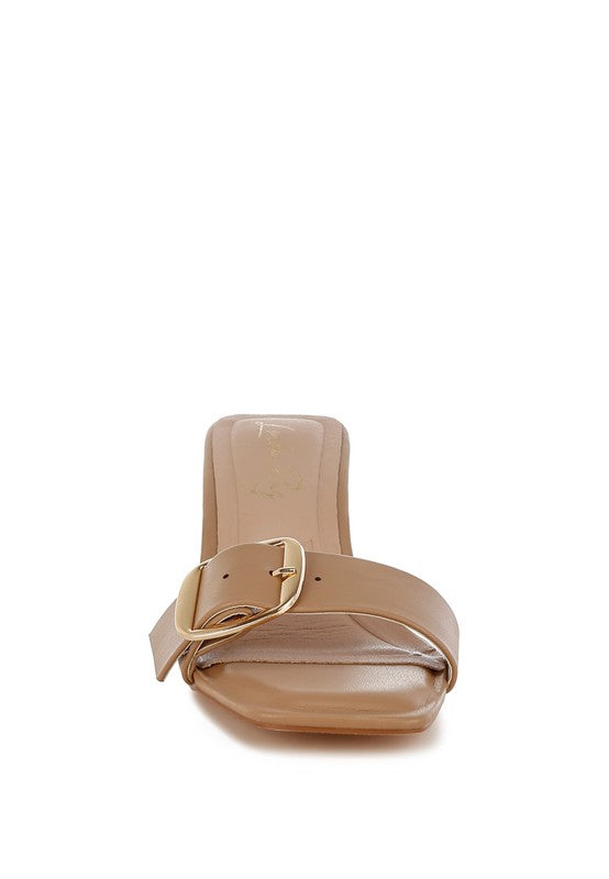 Acacia Size 7 Brown Buckle Strap Slip On Sandals - Tigbul's Variety Fashion Shop