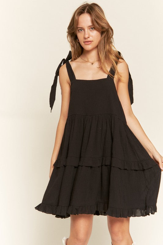 Square neck ruffle dress - Tigbul's Variety Fashion Shop