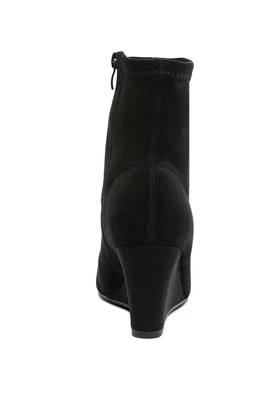 Yara Microfiber Wedge Sock Boots - Tigbul's Variety Fashion Shop