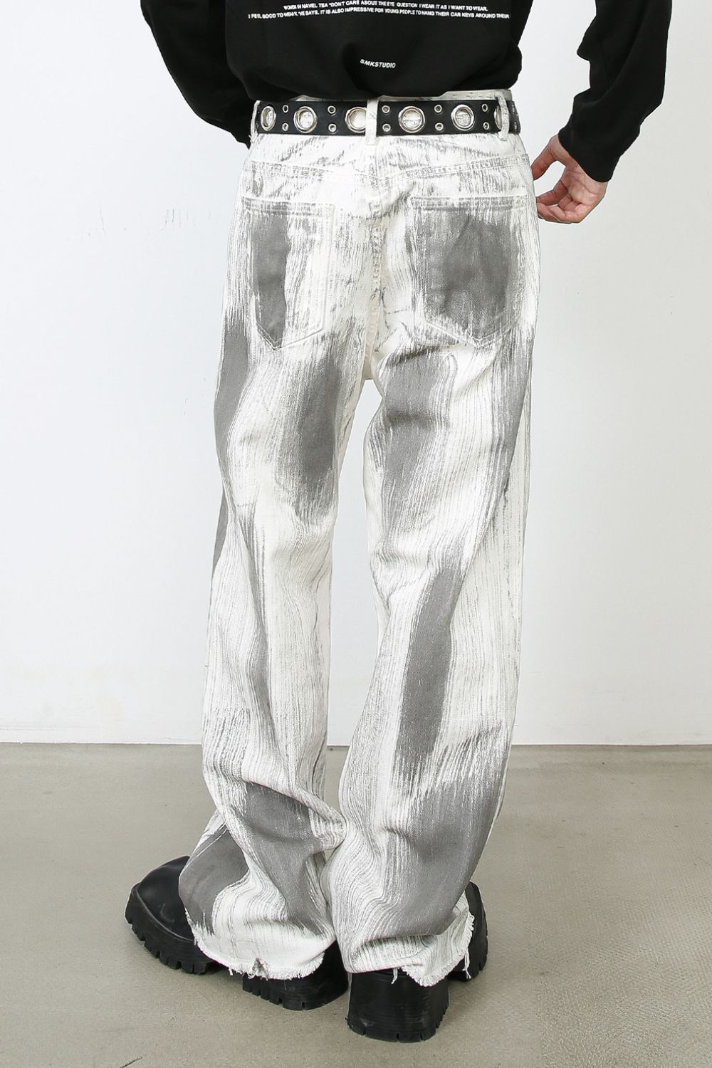 Men's Contrast Loose Jeans - Tigbul's Variety Fashion Shop