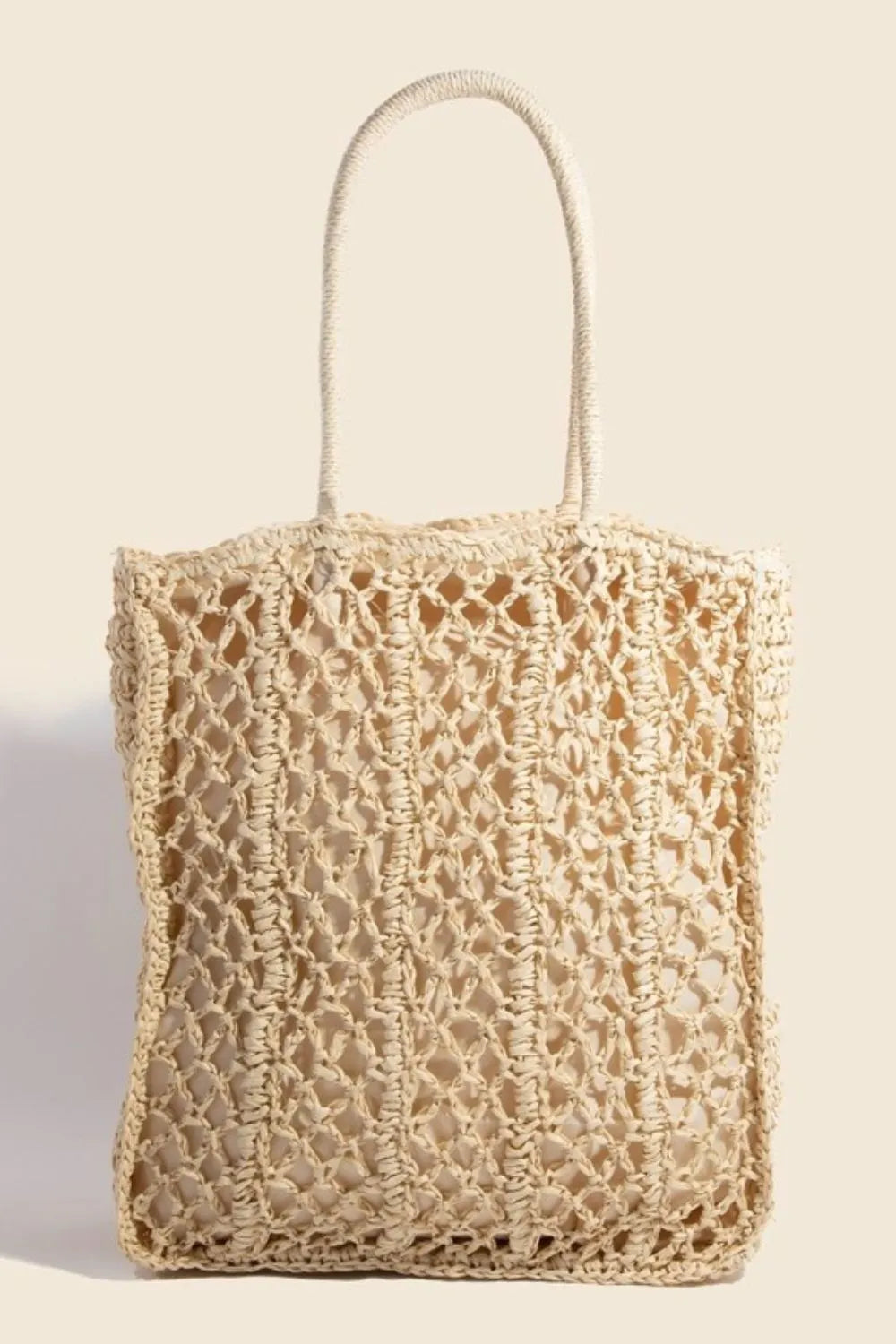Ivory Intricate Braided Tote Bag - Tigbul's Variety Fashion Shop