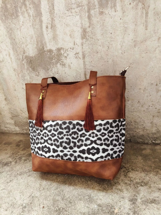 Tassel Leopard Tote Bag - Tigbul's Variety Fashion Shop