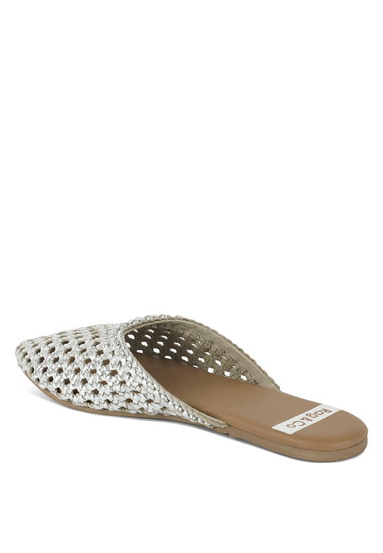 Wendigo Woven Real Leather Mules - Tigbul's Variety Fashion Shop
