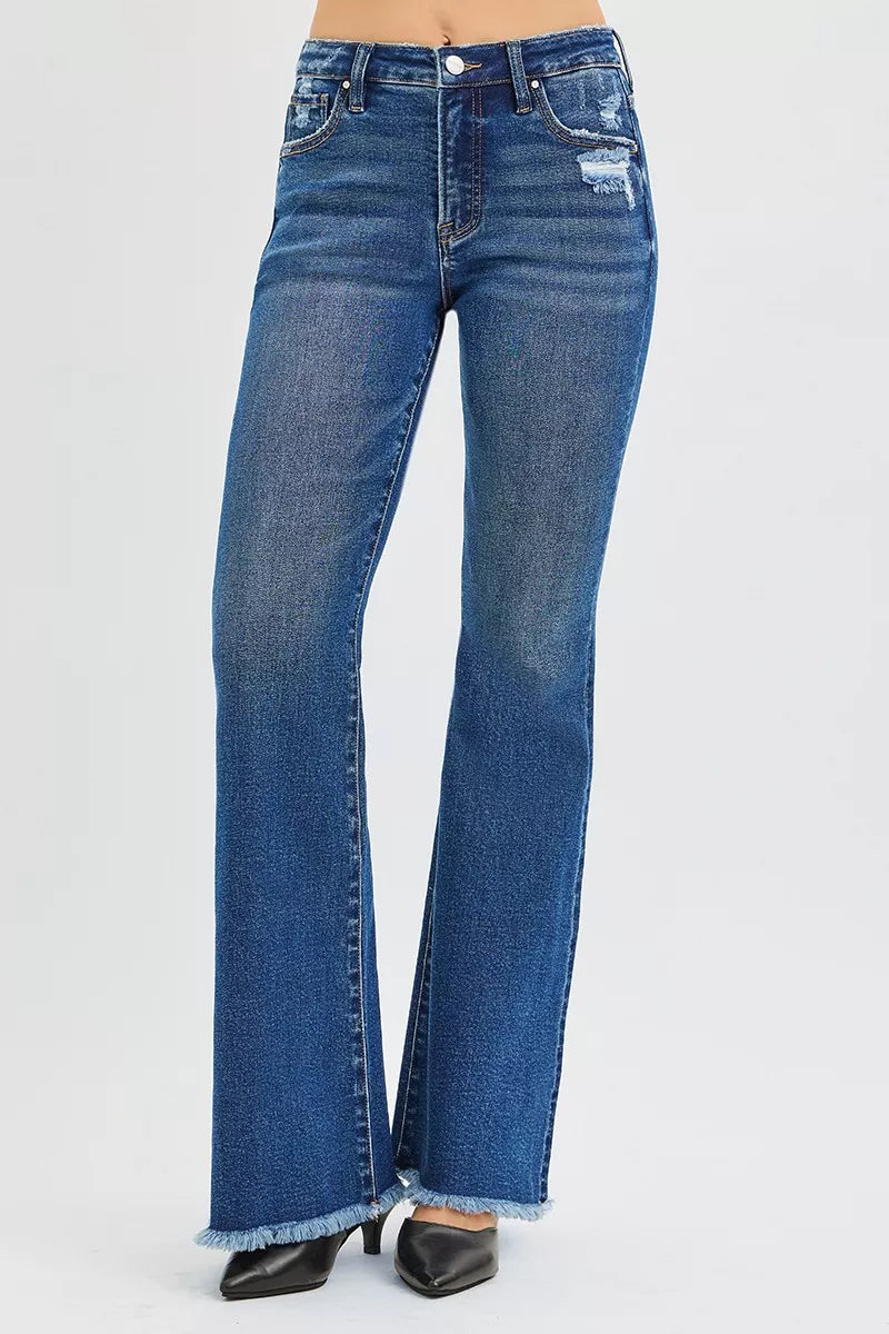 RISEN High Rise Flare Jeans - Tigbul's Variety Fashion Shop