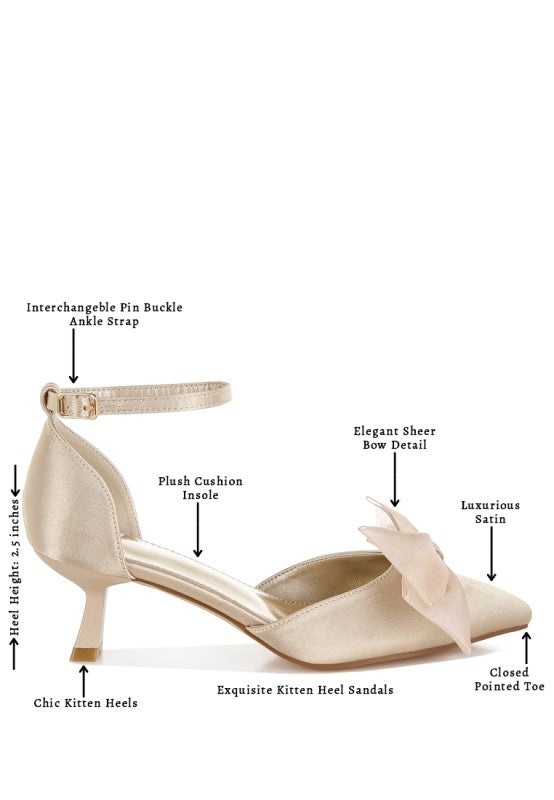 Cadell Bow Detail Satin Sandals - Tigbul's Variety Fashion Shop