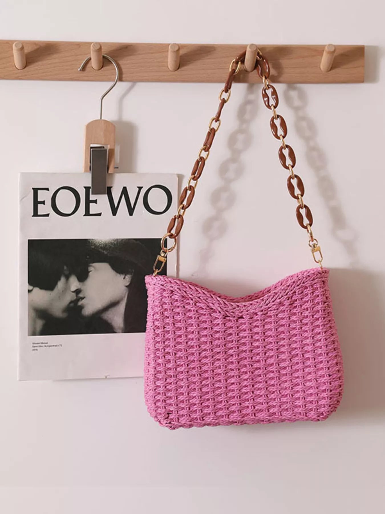 Woven Straw Shoulder Bag - Tigbul's Variety Fashion Shop