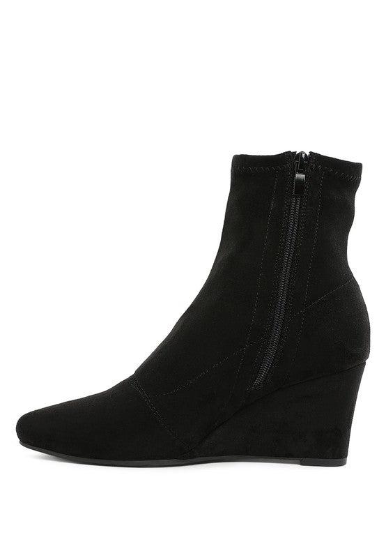 Yara Microfiber Wedge Sock Boots - Tigbul's Variety Fashion Shop